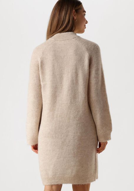 Beige SELECTED FEMME Mini jurk SLFLULU LS HIGH NECK KNIT DRESS - large