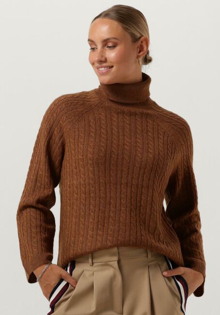 TOMMY HILFIGER Col roulé SOFT WOOL AO CABLE ROLL-NK SWT en cognac - large