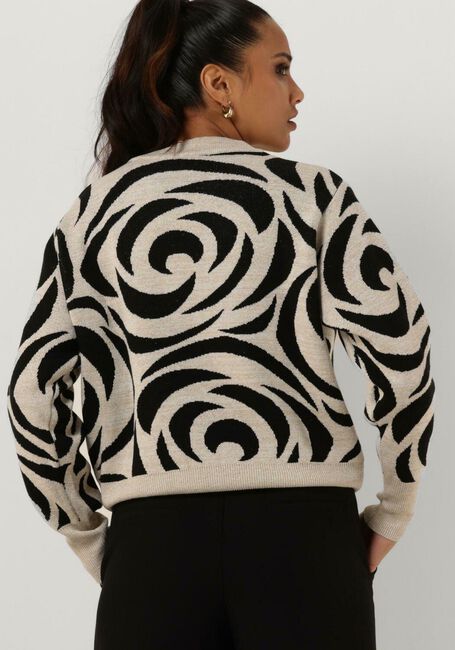 Zwarte SUMMUM Trui MOCK NECK SWEATER BIG ROSE JACQUARD KNIT - large