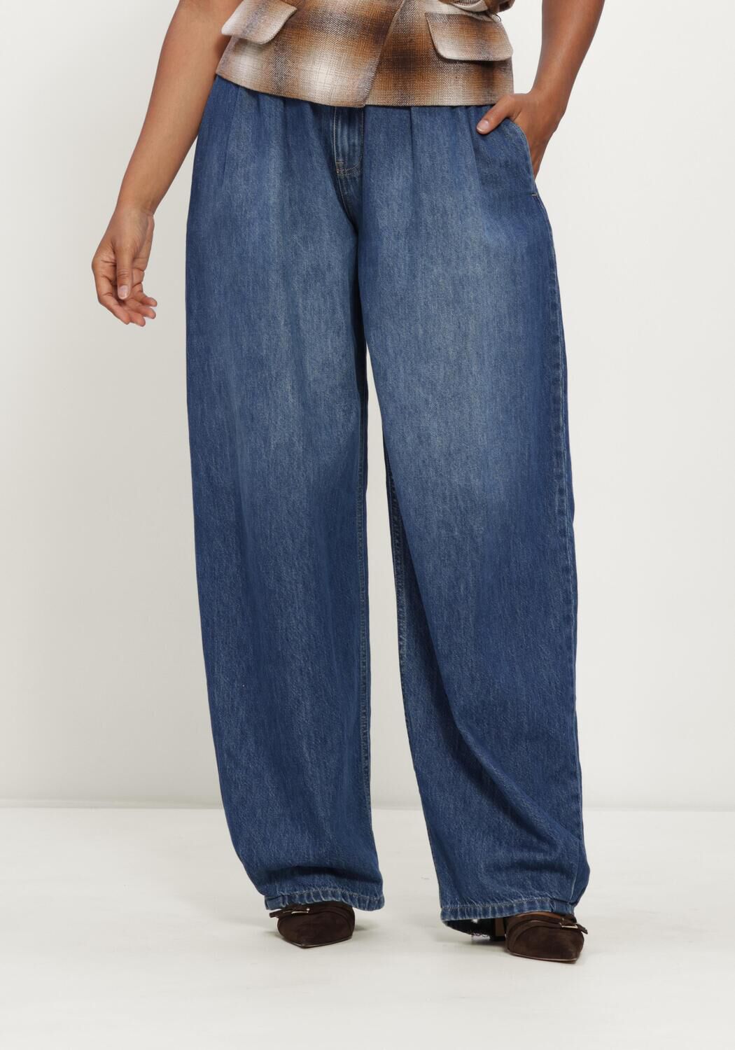 Blauwe EST'SEVEN Wide jeans COUTURE JEANS - large