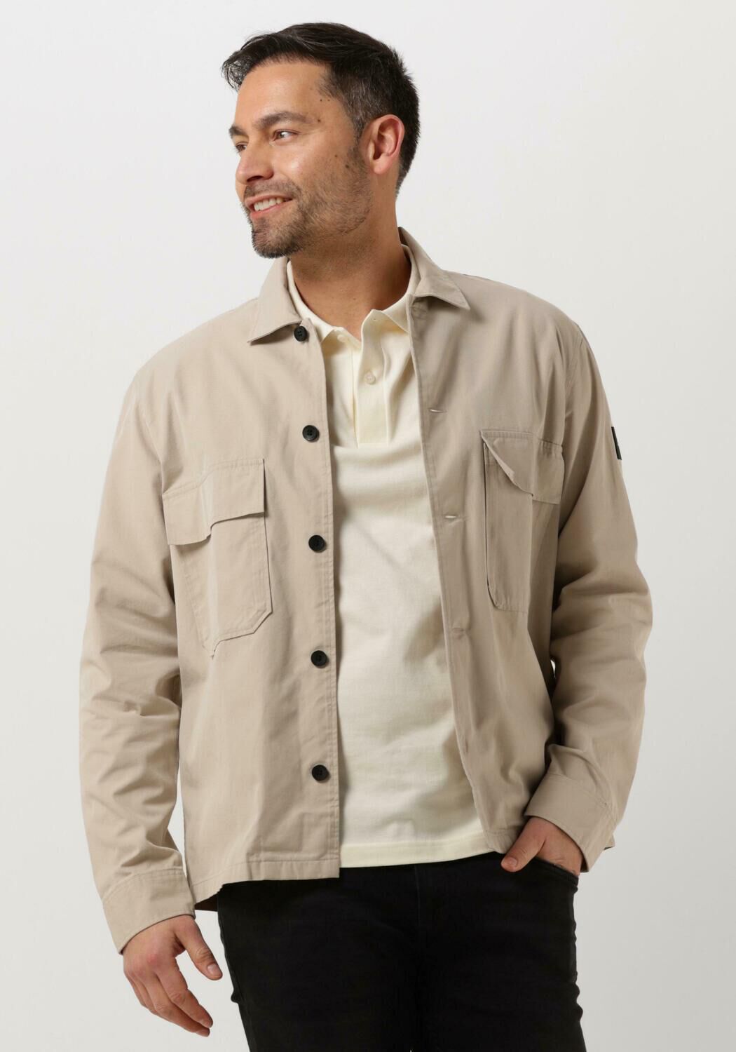 Beige CALVIN KLEIN Overshirt COTTON NYLON OVERSHIRT Omoda