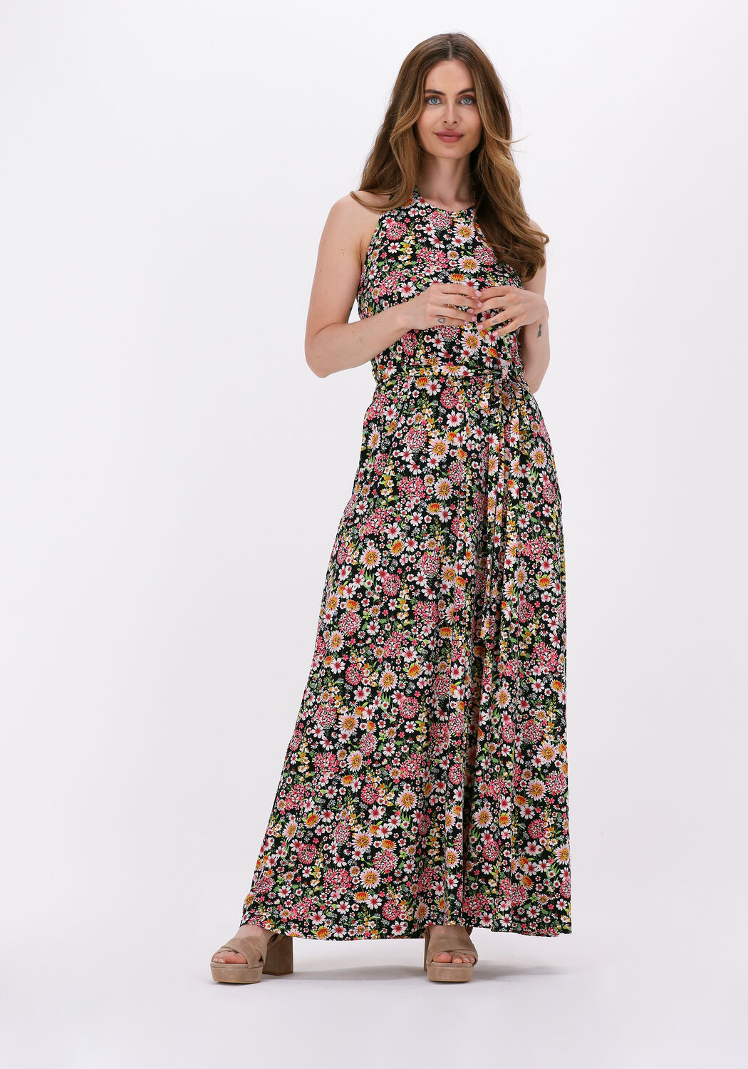 zwarte vanilia maxi jurk sunny floral dress