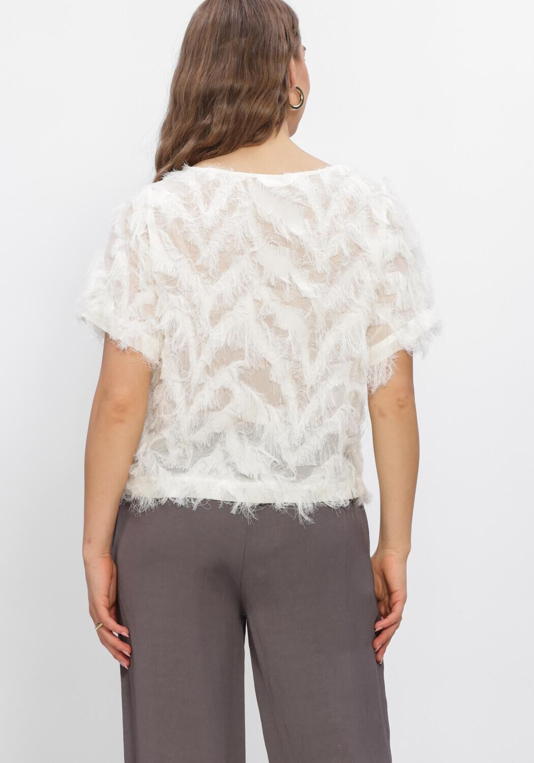 SELECTED WOMEN SLFMYLINE SS BOAT NECK TOP Hauts & T-shirts Blanc - large