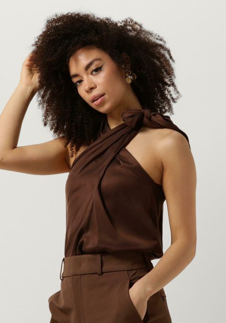 VANILIA Haut SATIN CHIC HALTER en marron - large