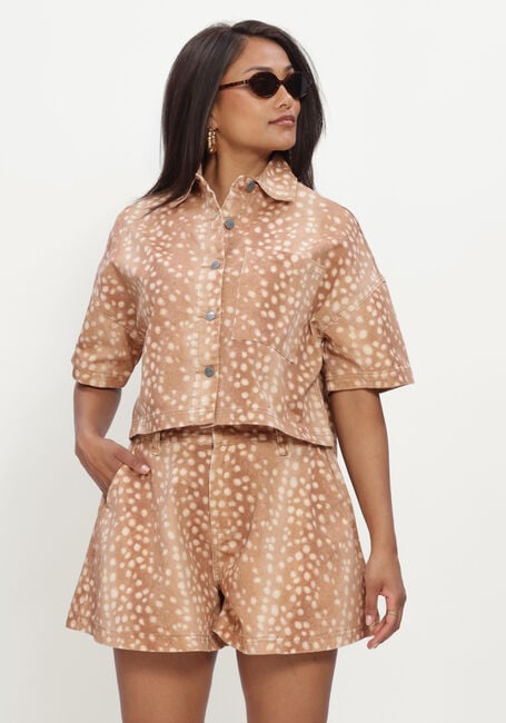 Camel REFINED DEPARTMENT  LADIES WOVEN CROPPED BLOUSE BAMBI PRINT ADELINE - large