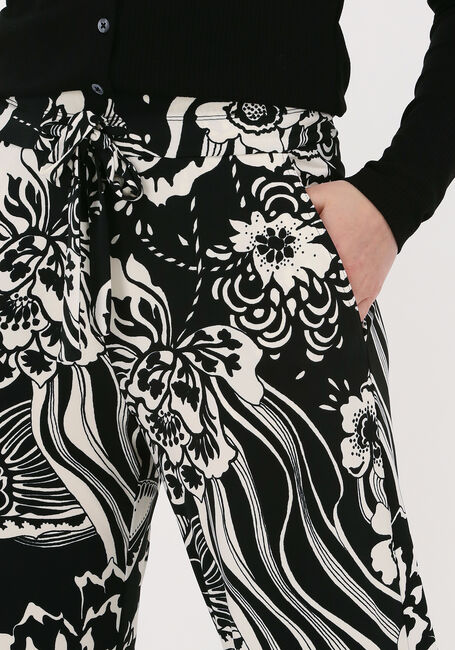 Zwarte VANILIA Wijde broek SWIRL FLOWER WIDE LEG - large