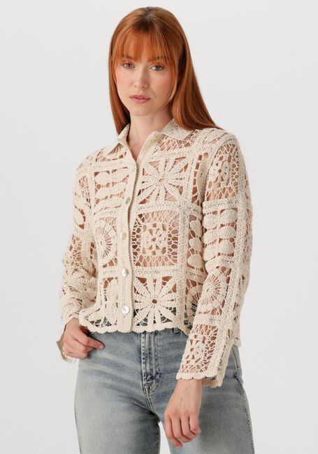 SUMMUM SHORT CARDIGAN FLOWER CROCHET KNIT Blouses Écru - large