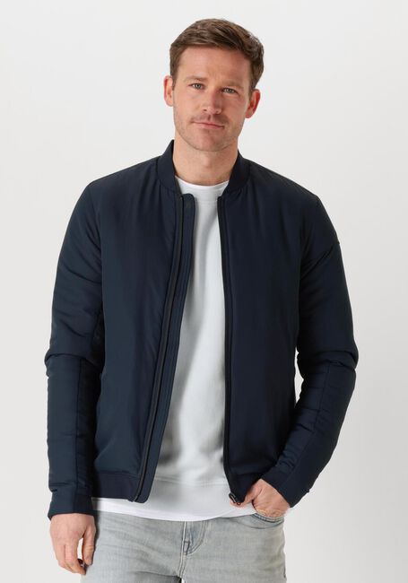 Blauwe CAST IRON Jack BOMBER JACKET THROTTLE BARKER - large