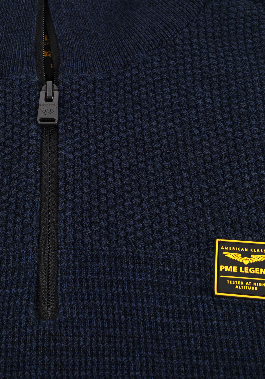 PME LEGEND Pull HALF ZIP COLLAR COTTON MOULINE Bleu fonc&eacute; - large