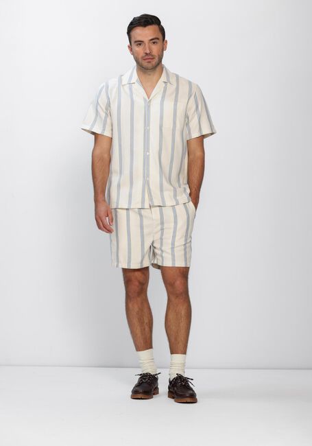 Ecru LES DEUX Casual overhemd LAWSON STRIPE SS SHIRT - large