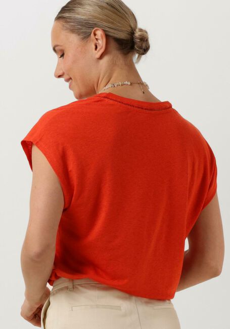 SCOTCH & SODA Haut V-NECK LADDER DETAIL LOOSE FIT T-SHIRT en orange - large