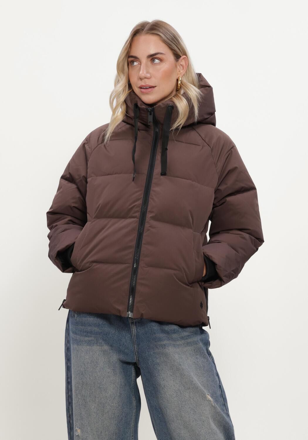 Bruine MSCH COPENHAGEN Gewatteerde jas MSCHPAVINARIA SHORT JACKET - large