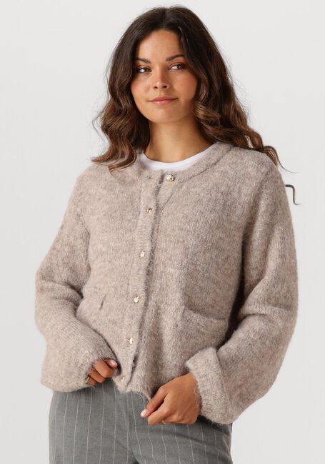 OBJECT Gilet OBJSAGGIA RE L/S KNIT CARDIGAN en beige - large