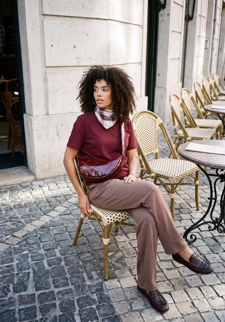 Bordeaux SELECTED WOMEN T-shirt SLFESSENTIAL SS BOXY TEE - large