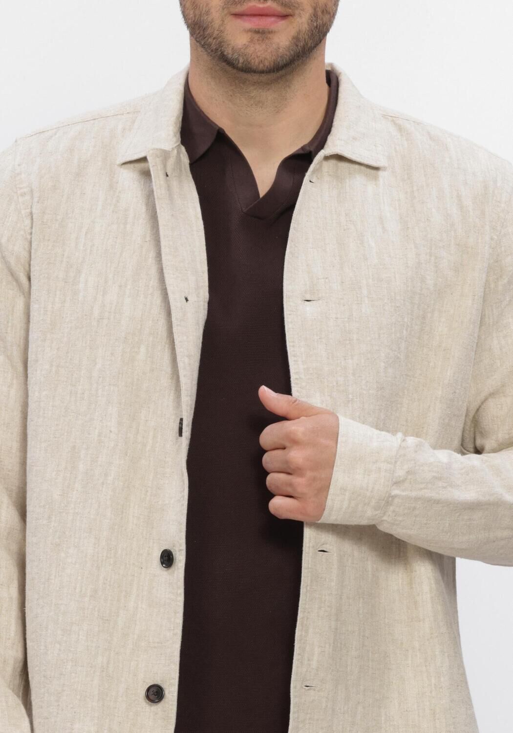 Beige PROFUOMO  OVERSHIRT RAW - large