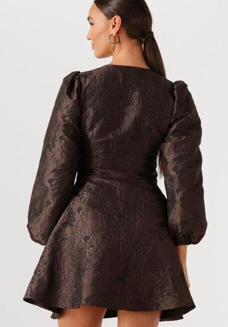 Bruine NEO NOIR Mini jurk MILLY BROCADE DRESS - large