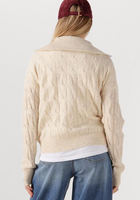 Creme TOMMY HILFIGER Trui SOFT WOOL CABLE 1/2 ZIP LS SWT - large