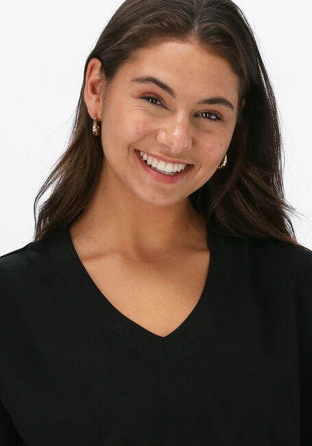 Zwarte 10DAYS Trui V-NECK BLOUSE SOFT CREPE - large