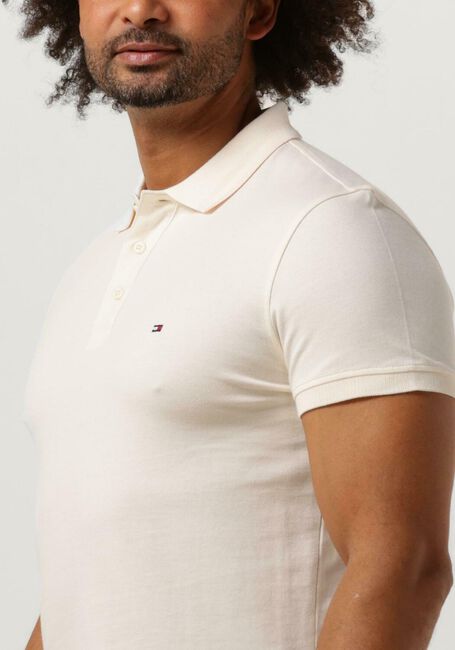 TOMMY HILFIGER Polo PRETWIST MOULINE SLIM FIT POLO en beige - large