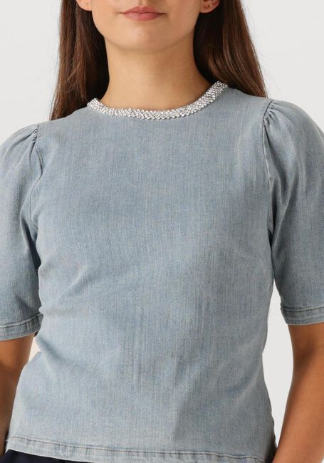 Lichtblauwe NEO NOIR Top ROSIA DENIM EMB TOP - large
