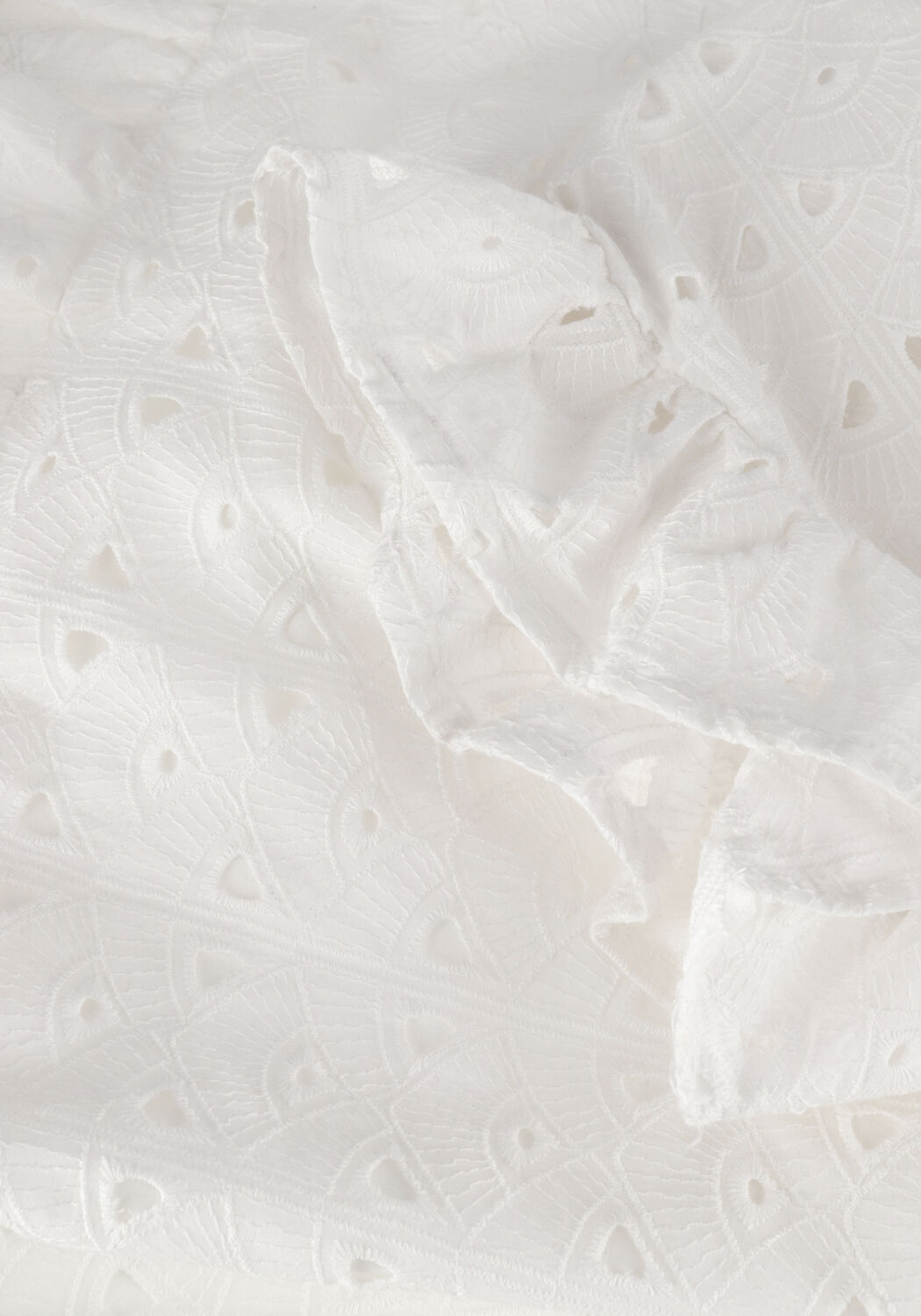 Witte COLOURFUL REBEL Mini jurk JAGGER BRODERIE ANGLAISE RUFFLE MINI DRESS - large