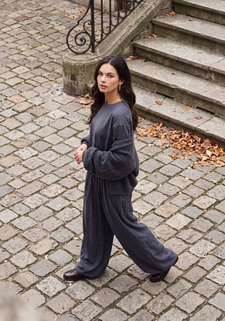 MSCH COPENHAGEN Pantalon large MSCHZINET MALANIE PANTS Bleu fonc&eacute; - large
