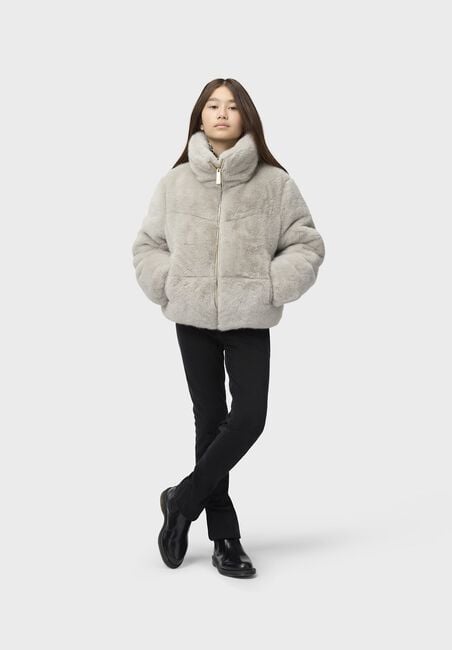 Lichtgrijze MOLO Faux fur jas HAVI - large