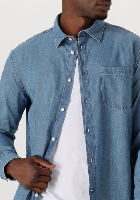 Blauwe SELECTED HOMME Casual overhemd SLHREGCARLO DENIM LS SHIRT NOOS - large
