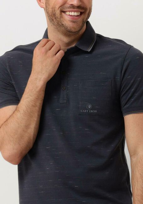 CAST IRON Polo SHORT SLEEVE POLO INJECTED COTTON PIQUE Bleu foncé - large