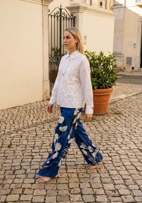 Blauwe CAROLINE BISS Wijde broek 1583 - large