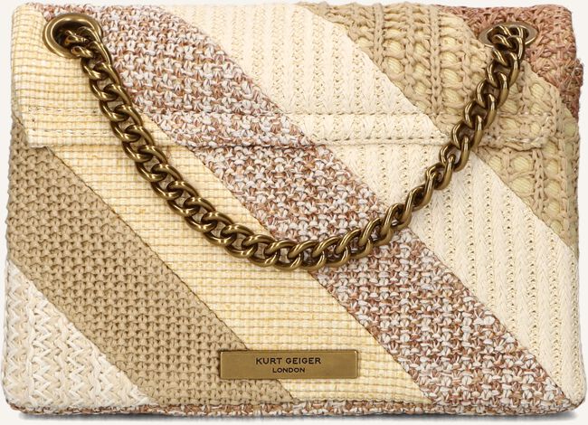 Bruine KURT GEIGER LONDON Schoudertas MINI KENSINGTON BAG RAFFIA Bruine KURT GEIGER LONDON Schoudertas MINI KENSINGTON BAG RAFFIA - large
