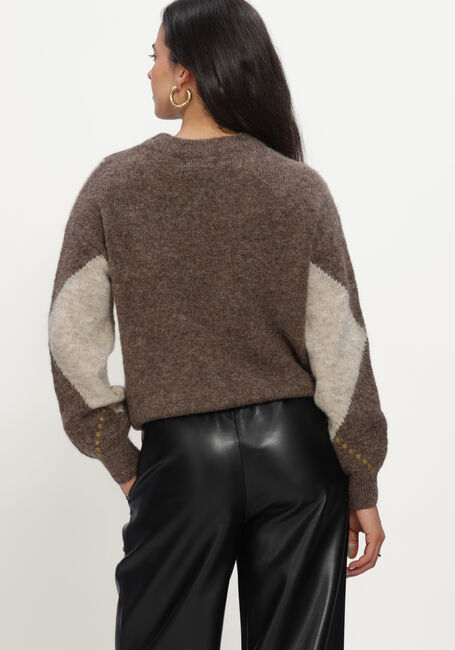ROUGE EDIT Pull ROUARGYLE L/S O-NECK KNIT en marron - large