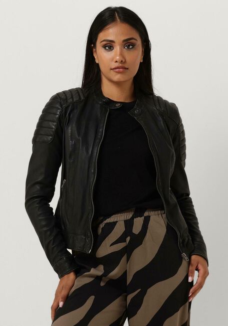GOOSECRAFT Veste en cuir BIKER128 en noir - large