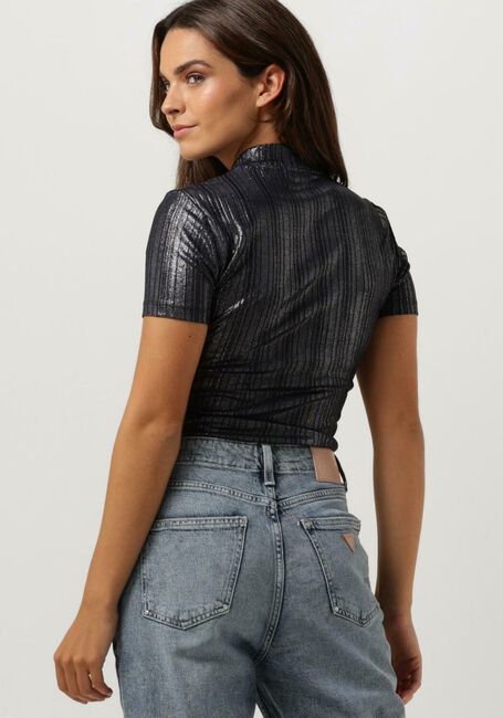 GUESS Haut SS HIGH NK CRISTINA LOGO TOP en noir - large
