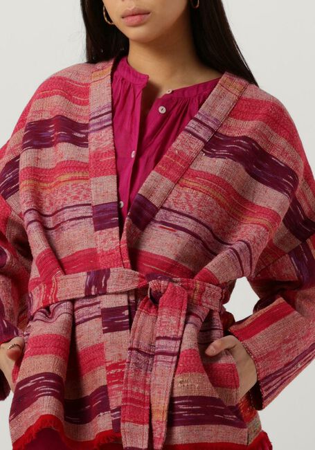 SISSEL EDELBO Kimono UNA JACKET WOVEN BLANKET en rose - large