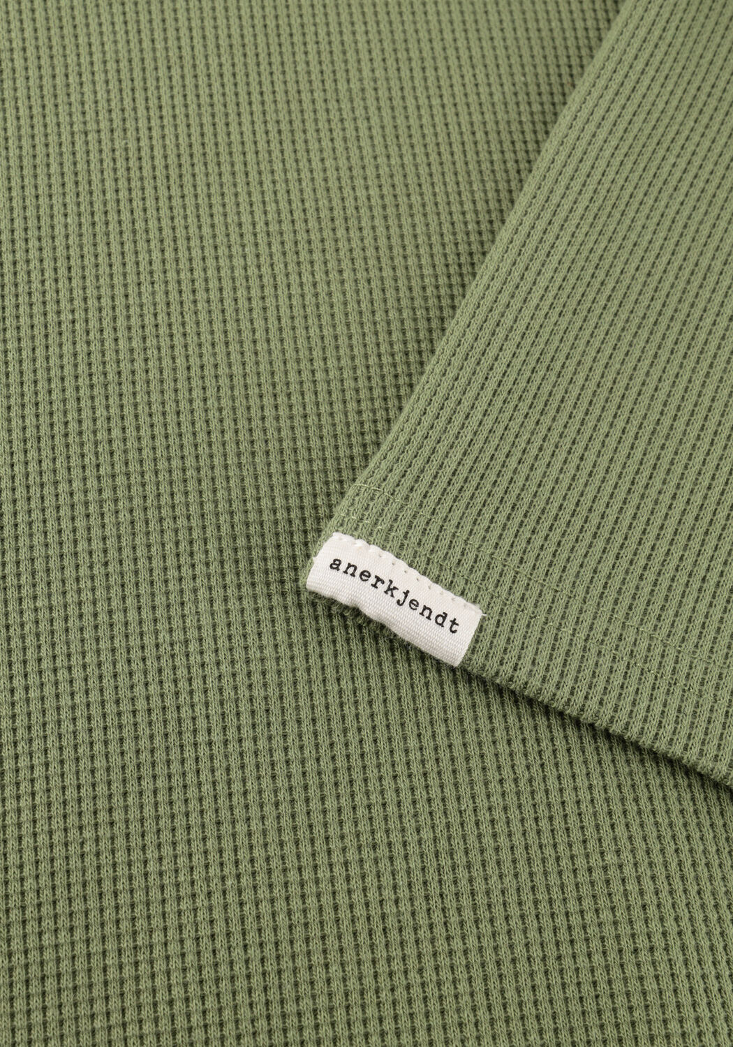 Groene ANERKJENDT T-shirt AKKIKI S/S WAFFLE TEE - large