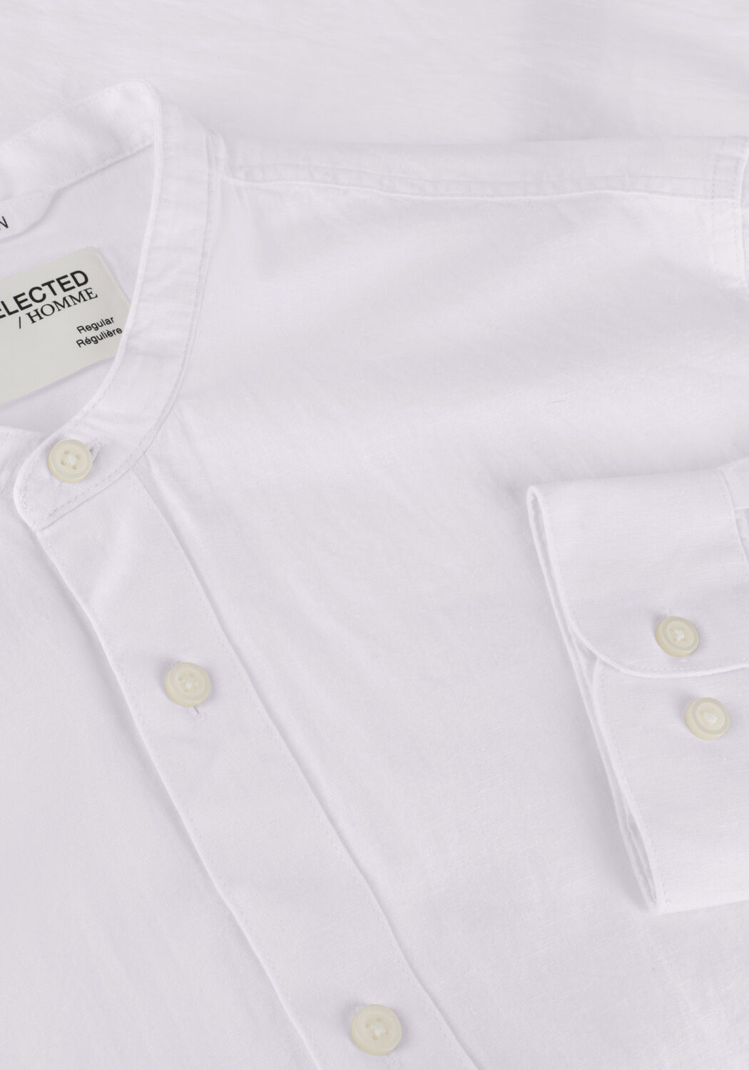 Witte SELECTED MEN Casual overhemd SLHREGNEW-LINEN SHIRT LS BAND - large