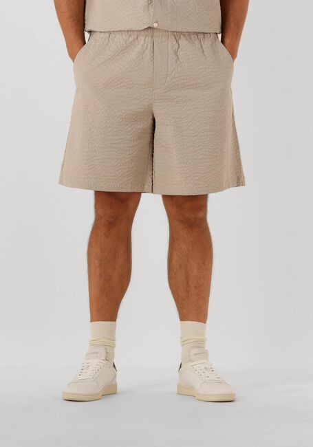 SELECTED HOMME Pantalon courte SLHLOOSE-ACE SEERSUCKER STRING SHORTS en beige - large