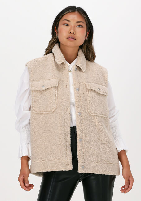 SELECTED FEMME Veste sans manches SLFJANY TEDDY VEST W en beige - large
