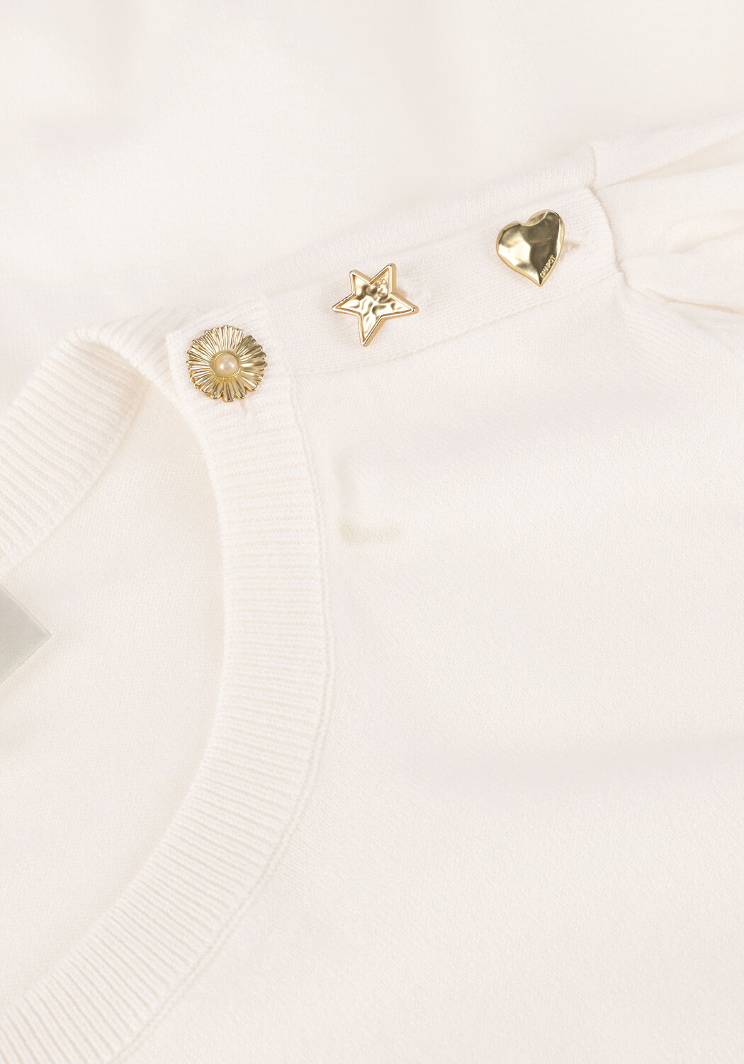 Witte FABIENNE CHAPOT Trui MOLLY SHORT SLEEVE PULLOVER - large