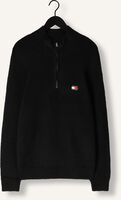TOMMY JEANS Pull TJM REG 1/4 ZIP RAGLAN BADGE en noir TOMMY JEANS Pull TJM REG 1/4 ZIP RAGLAN BADGE en noir - medium