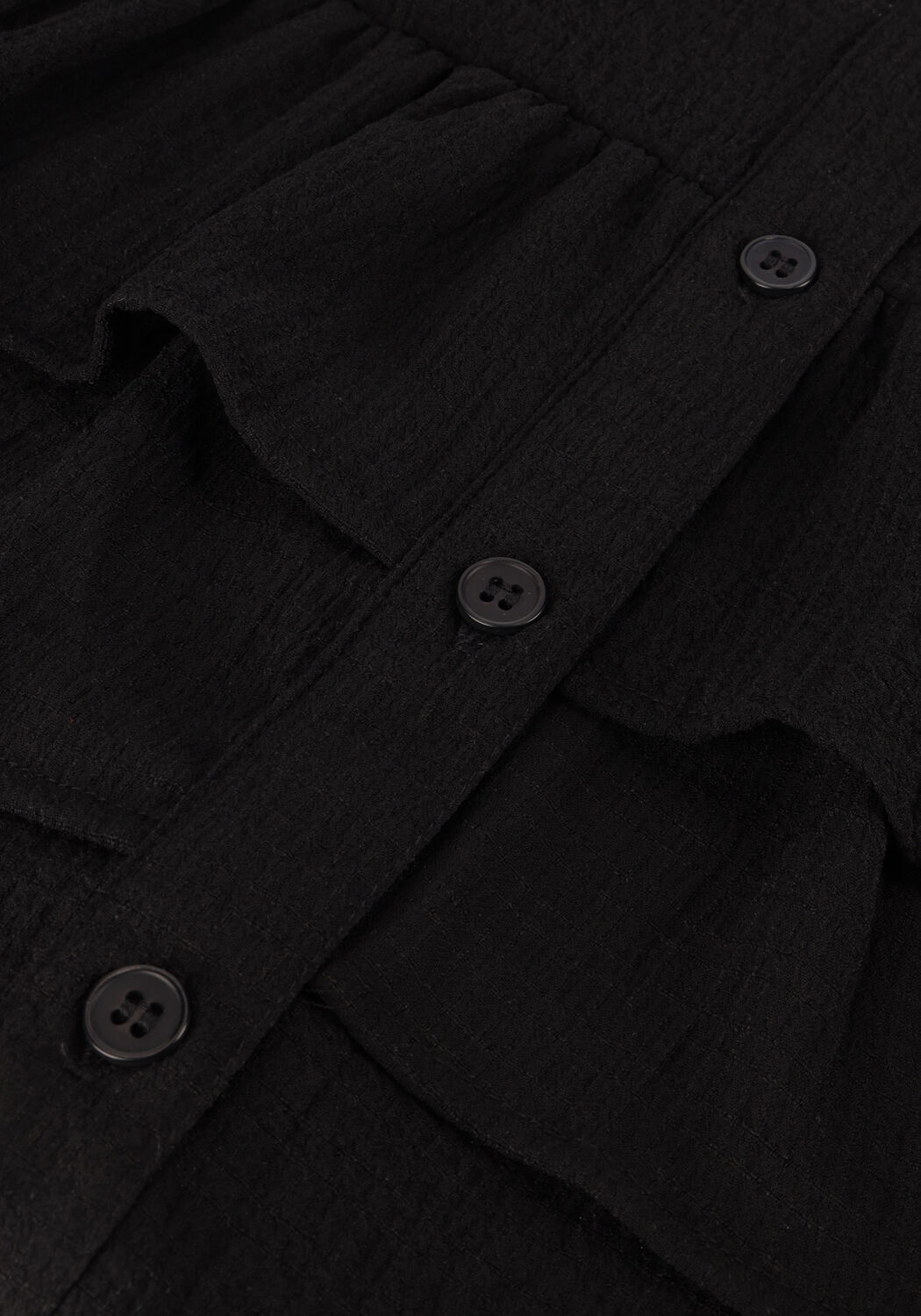 Zwarte ALIX THE LABEL  LADIES WOVEN STRUCTURED CHIFFON RUFFLE BLOUSE - large