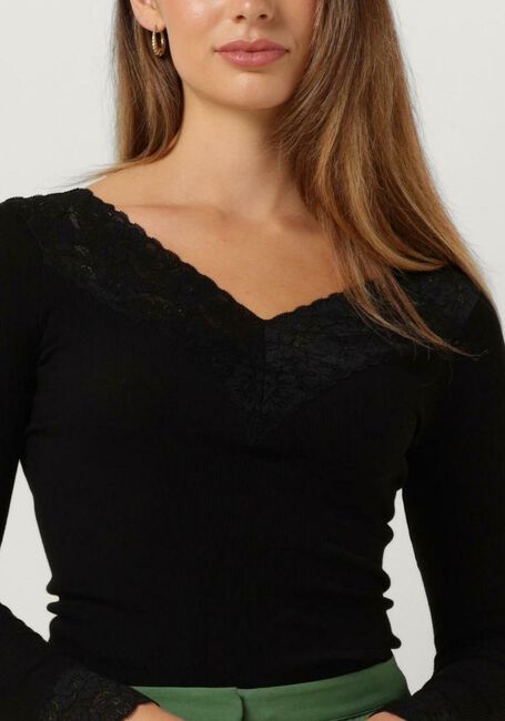 Zwarte ROSEMUNDE Top BERNADINE ORGANIC T-SHIRT LACE - large