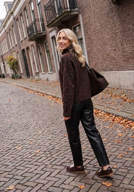 CAMBIO ELIN VEGAN NAPPA LEATHERSTRETCH Pantalons en marron - large