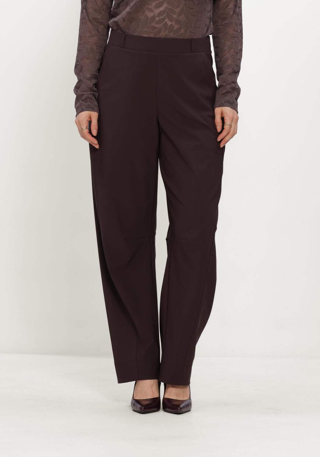 STUDIO ANNELOES Pantalon Marlise barrel trousers en marron - large