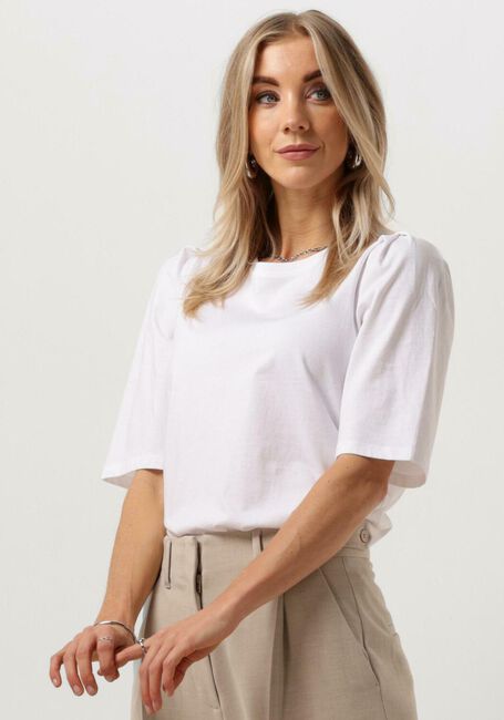 Witte MSCH COPENHAGEN T-shirt MSCHBETTIA ORGANIC PUFF TEE - large