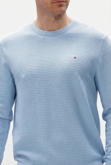 Lichtblauwe TOMMY HILFIGER Trui SEASONAL STRUCTURE CNECK - large