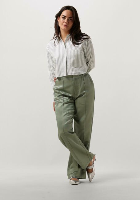 COLOURFUL REBEL Pantalon WENDE SATIN PINTUCK LOW PANTS en vert - large