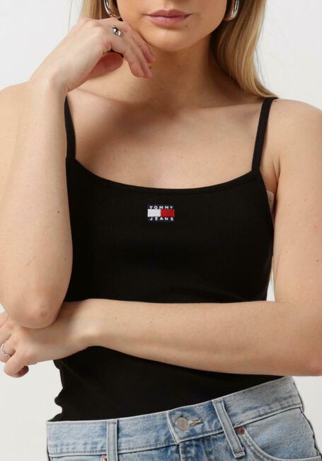 TOMMY JEANS Haut TJW BADGE RIB STRAP TOP en noir - large