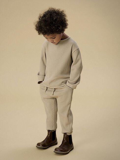 LIL' ATELIER Pull NMMTANKO LS LOOSE SWEAT LIL en beige - large